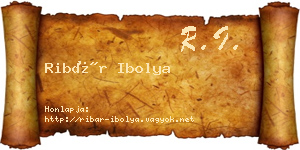 Ribár Ibolya névjegykártya