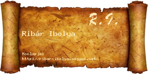 Ribár Ibolya névjegykártya